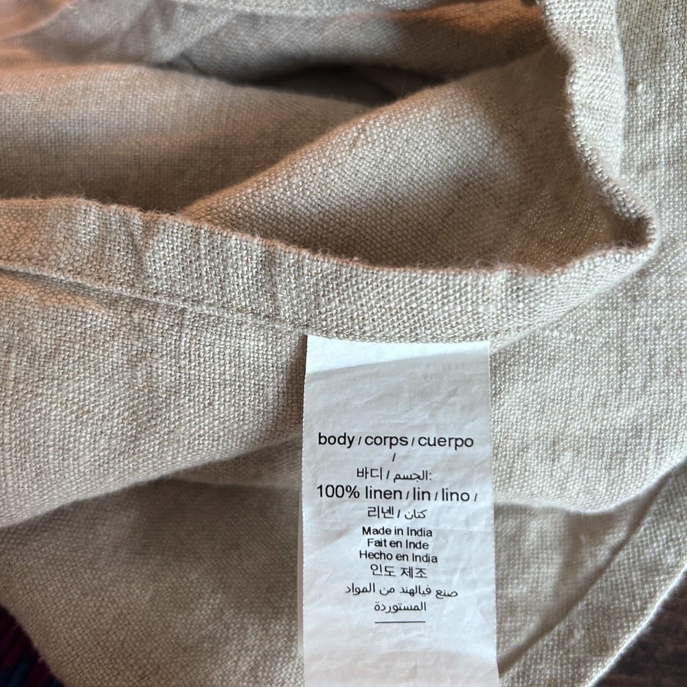 Williams Sonoma NWT 100% Linen Apron Natural Boho Minimalist Sand Tone - Picture 10 of 10